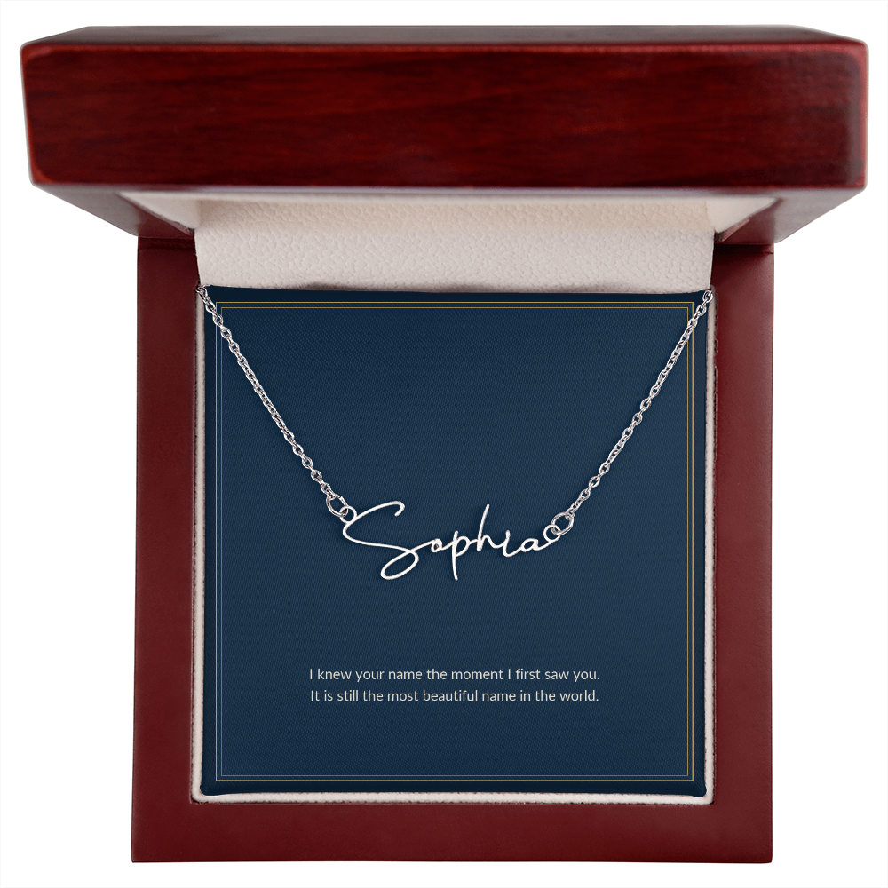 To My Daughter Necklace - The Most Beautiful Name In The World, from Mom