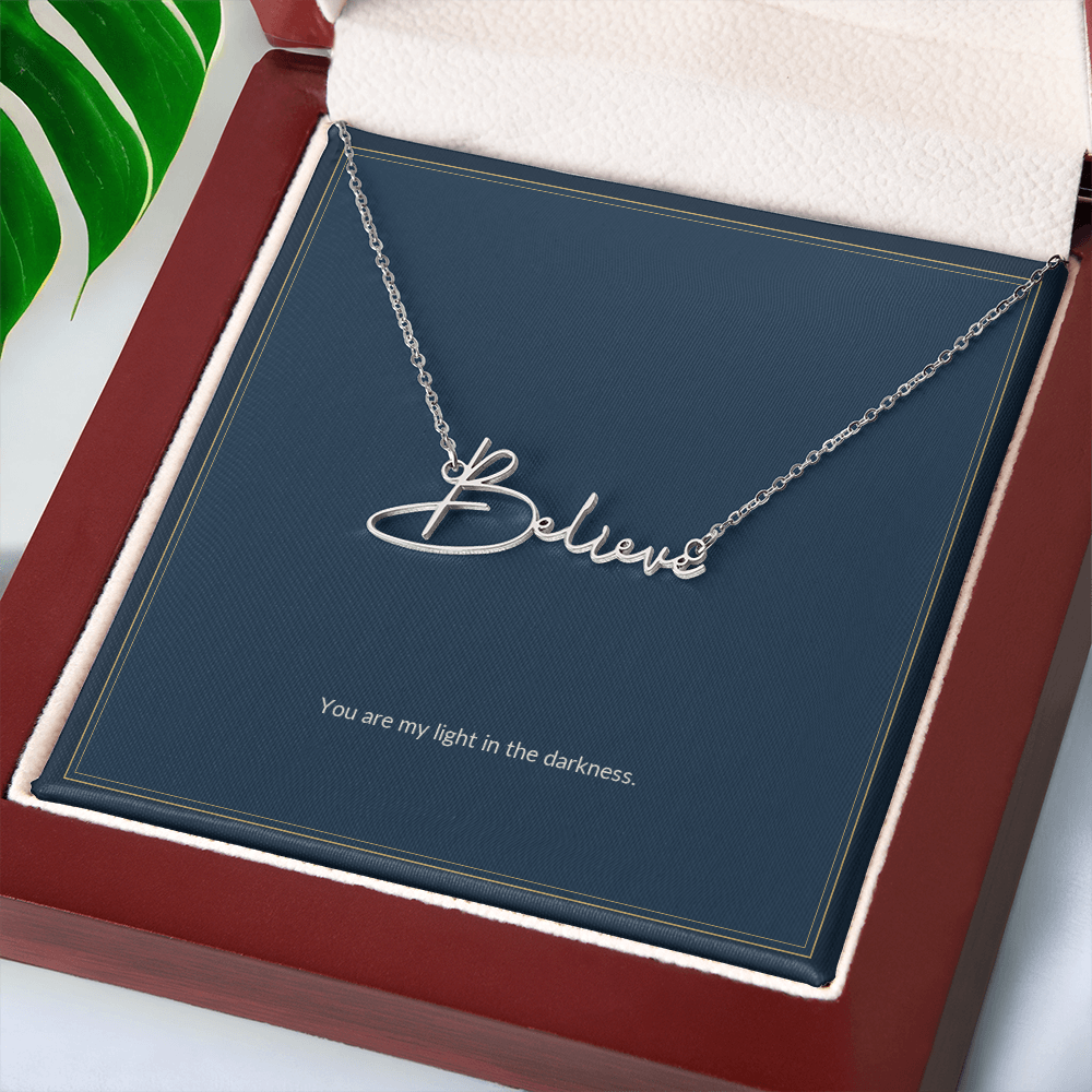 To My Girlfriend Necklace - My Light In The Darkness