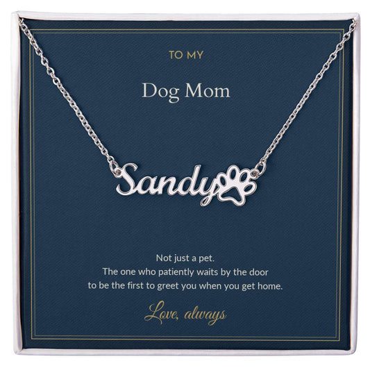 Paw Print Name necklace, on a keepsake card for Friend (view 1)
