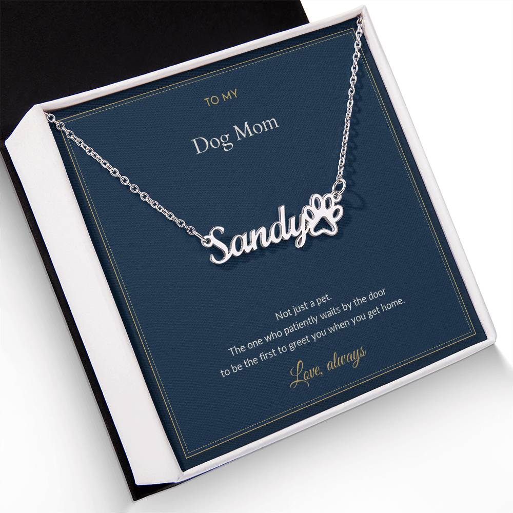 Paw Print Name necklace, on a keepsake card for Friend (view 2)