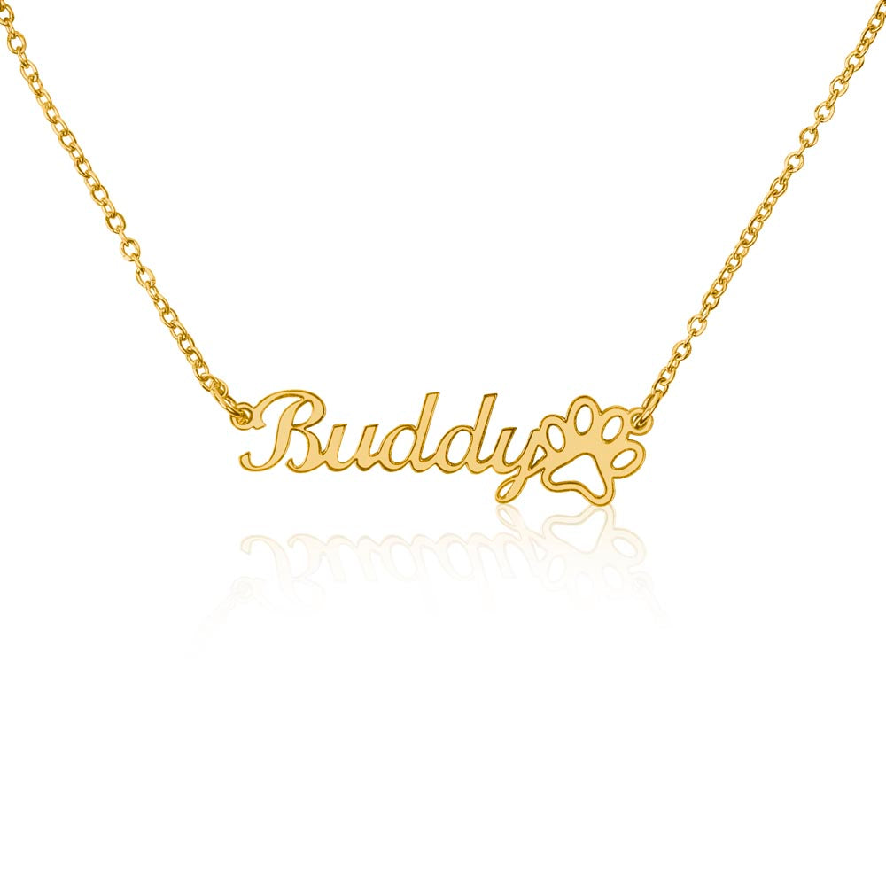Paw Print Name Necklace, view 3