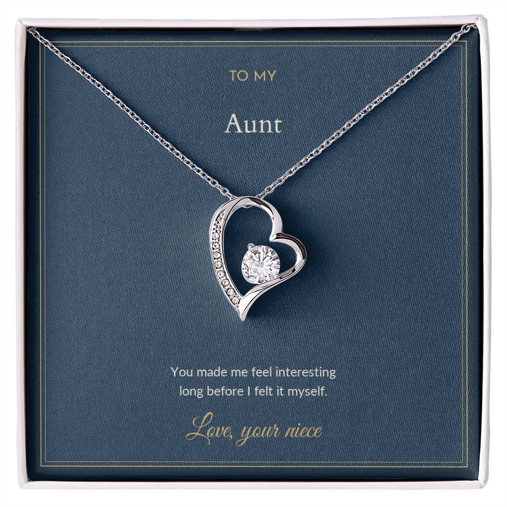 Forever Love necklace, on a keepsake card for Aunt (view 1)