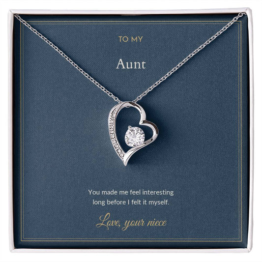 Forever Love necklace, on a keepsake card for Aunt (view 1)