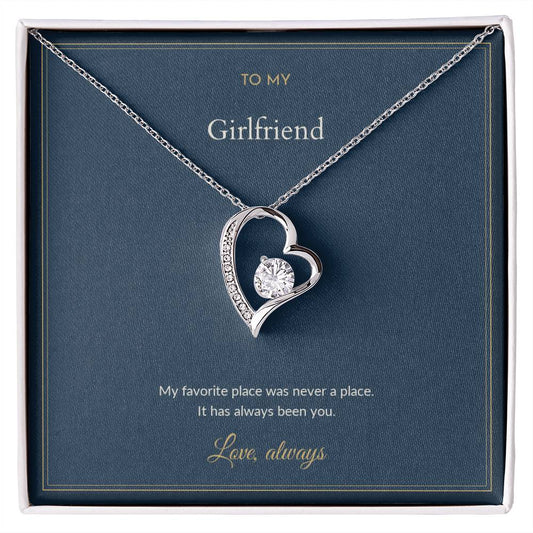 Forever Love necklace, on a keepsake card for Girlfriend (view 1)
