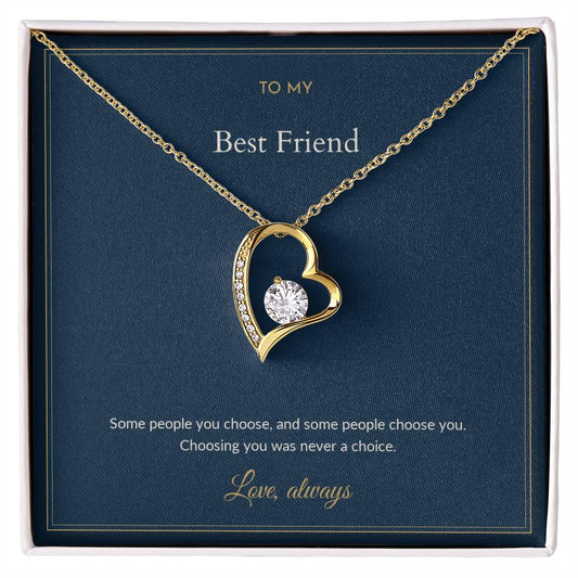 Forever Love necklace, on a keepsake card for Friend (view 2)