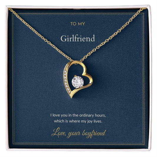 Forever Love necklace, on a keepsake card for Girlfriend (view 2)