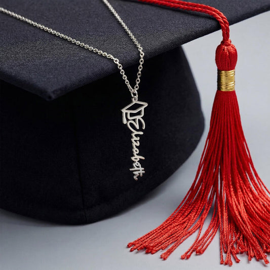Graduation Cap Name Necklace, view 2