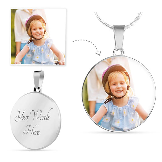 Photo Upload Circle Necklace