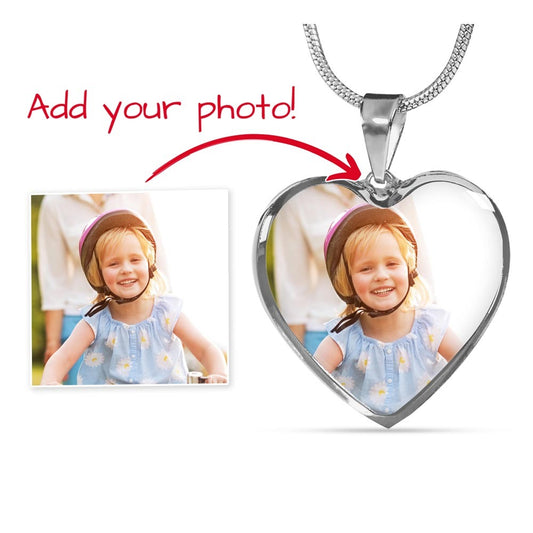 Photo Upload Heart Necklace, view 2