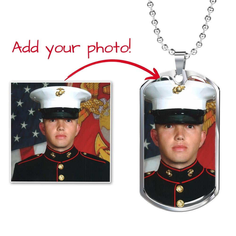 Photo Upload Dog Tag Necklace, view 2