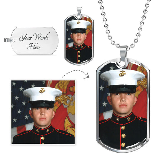 Photo Upload Dog Tag Necklace