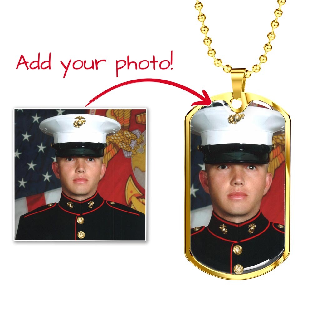 Photo Upload Dog Tag Necklace, view 4