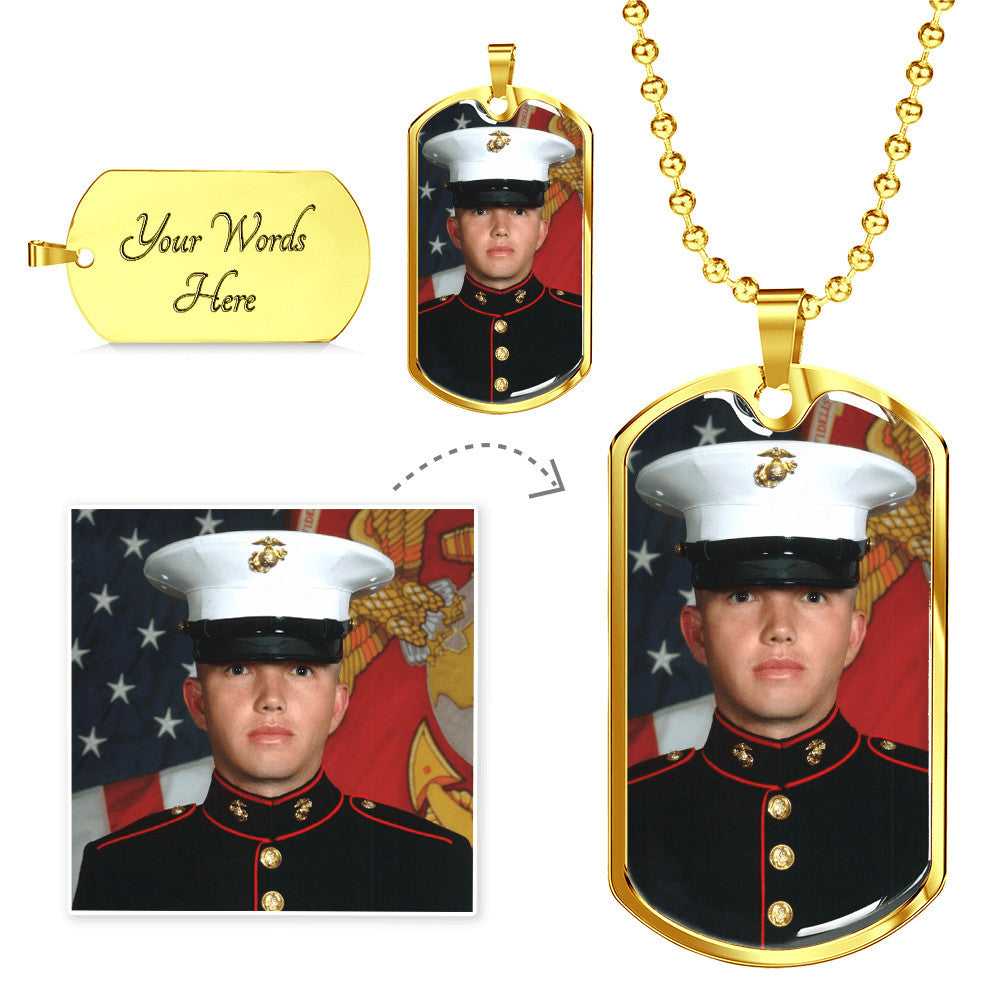 Photo Upload Dog Tag Necklace, view 3